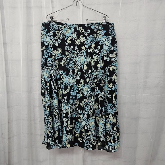 JM Collection Black Blue Floral Skirt Boho Fairy Cottagecore 20W - Picture 11 of 11